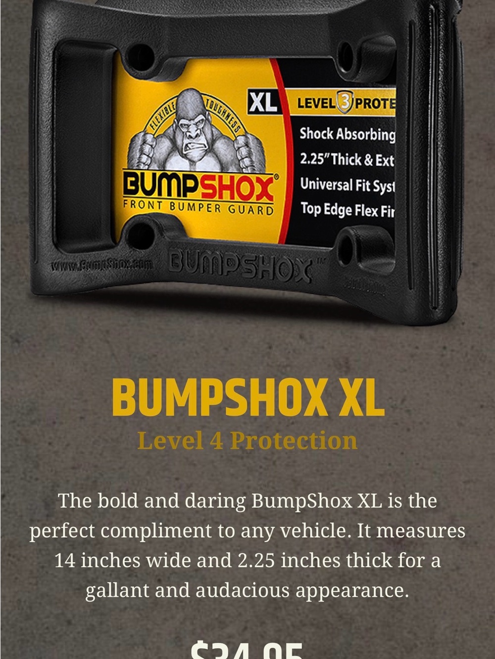 BumpShox XL Front Bumper Guard - Black & Yellow